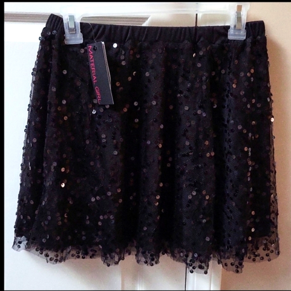 Material Girl Black Sequin Skirt Size Small, New With Tags